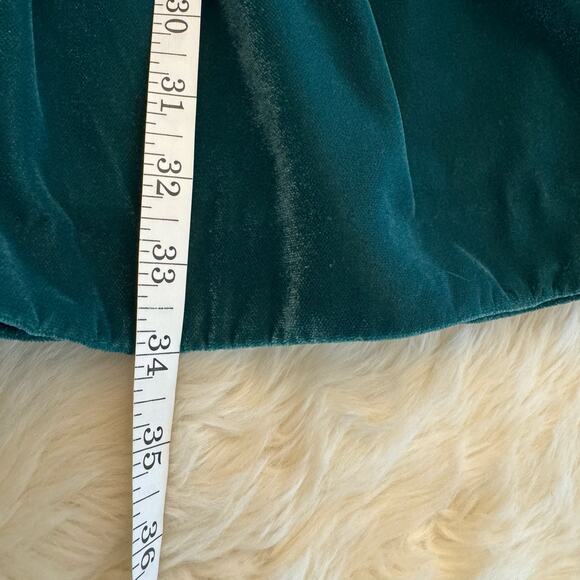 J. Crew Holiday Green Velvet Ruffle-Hem Dress 0 - Picture 11 of 14